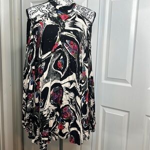 Free People Loose Oversized Cold Shoulder Top S